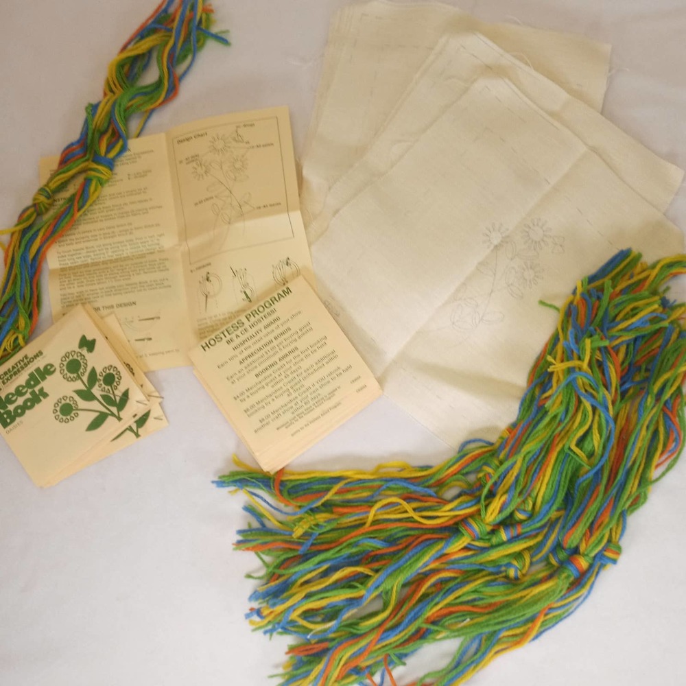 Creative Expressions Needle Book Kit x12 Hostess Crewel Embroidery Vintage